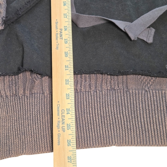 POL Rebel Lace Up Knit Hoodie Mineral Wash Brown Black Small NWOT - Picture 12 of 16